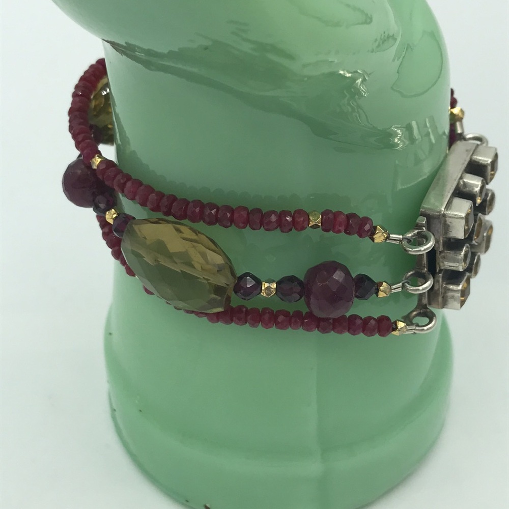 Dazzling Sterling Silver Ruby, Lime Quartz, Citri… - image 5